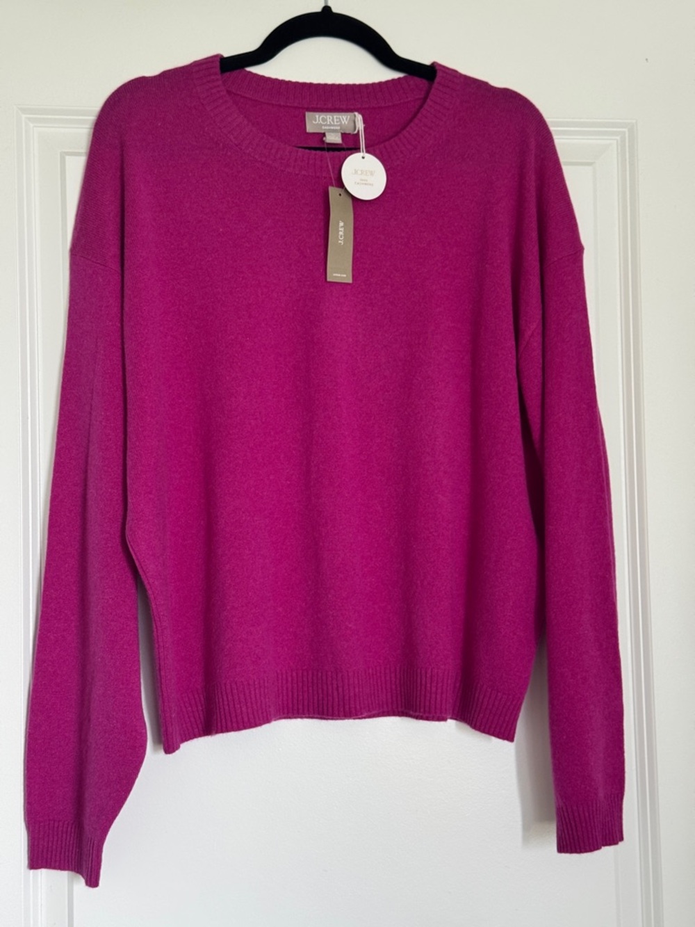 NWT! J. CREW Women's Perfect Cashmere Crewneck Heathered Bright Purple Size XL
